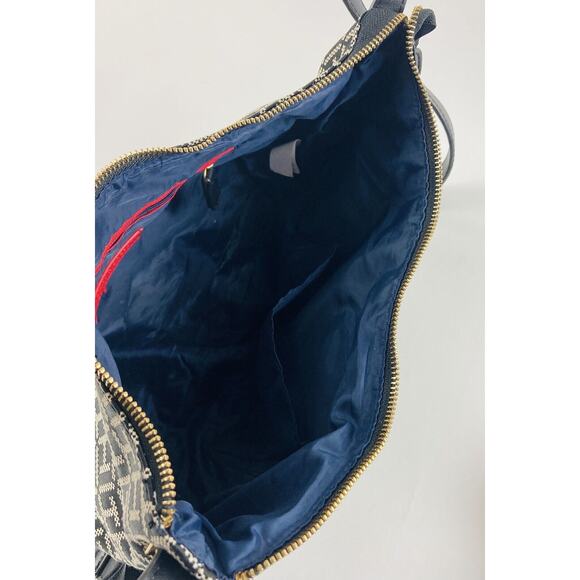 Tommy Hilfiger Tote Handbag Black Purse Outside Pocket Shoulder Bag Grey Moon TH - Picture 7 of 10